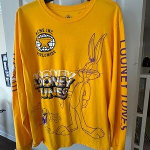 Looney Tunes L/S T-Shirt Yellow Men's Size L